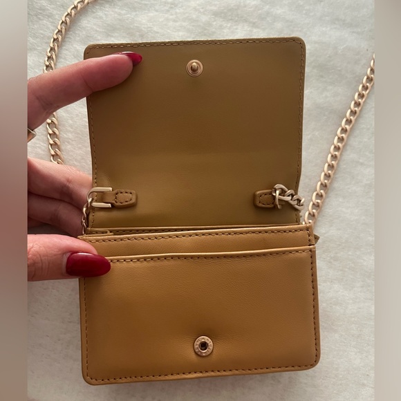 Valentino By Mario Valentino Tiny Sauvage Leather Card Case On Chain - Picture 4 of 5